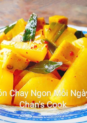Hình của món Củ cải kho chả chay.