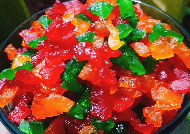 Steps to Make Super Quick Homemade Tuttifrutti from leftover watermelon rinds