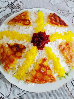 عکسی از دستور تزئین زیبای برنج