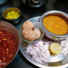 A picture of Dal bati churma.