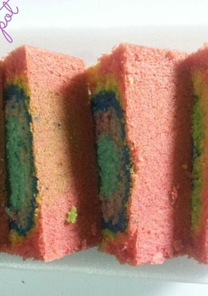 A picture of Rainbow Block cake# author Marathon contest #.