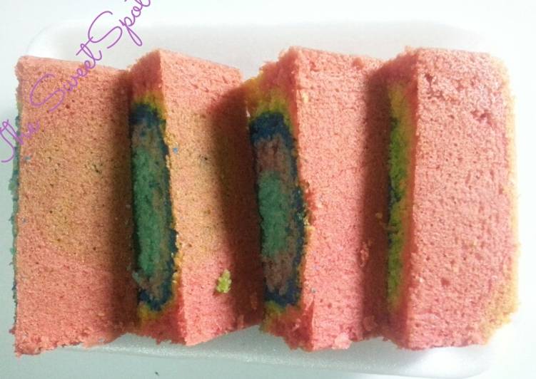 Recipe: Tasty Rainbow Block cake# author Marathon contest #