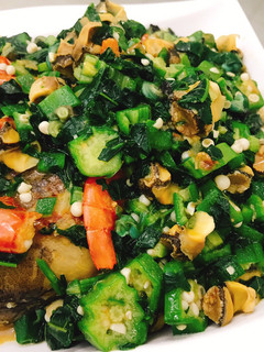 A picture of Okra/vegetable soup.