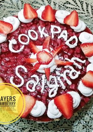 A picture of 3 Layerd Strawberry 🍓 Dessert 🍮 Cake 🎂 Recipe 😋👌.