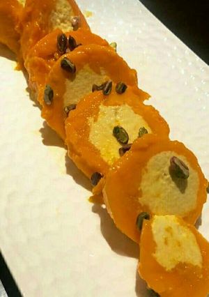 A picture of Mango Rabri Kulfi.
