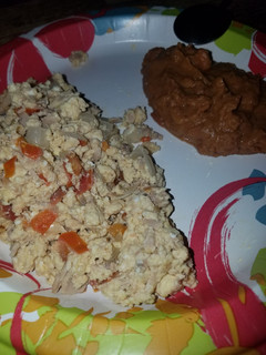 A picture of Tuna and eggs.