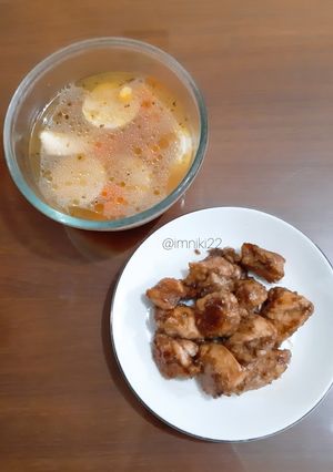 Foto resep Ayam Bakar Madu dan Sup Jagung (Diet Friendly Meal)