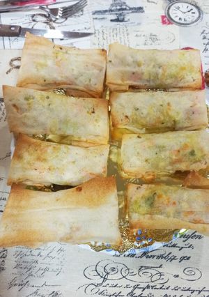 Una foto de Rollitos de verdura y pollo