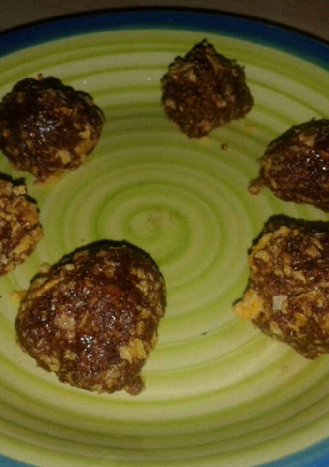 Una foto de Trufas express de crema de avellanas, copos y licor de café