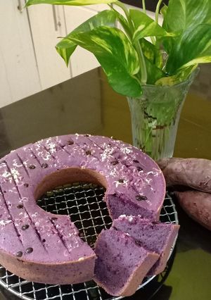 Foto resep Bolu ubi ungu (taro cake) no sp no bp