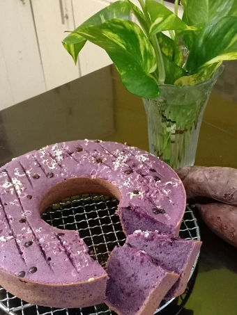 Cara Mudah Membuat Resep Bolu ubi ungu (taro cake) no sp no bp yang Enak Banget Anti Ribet, Sempurna