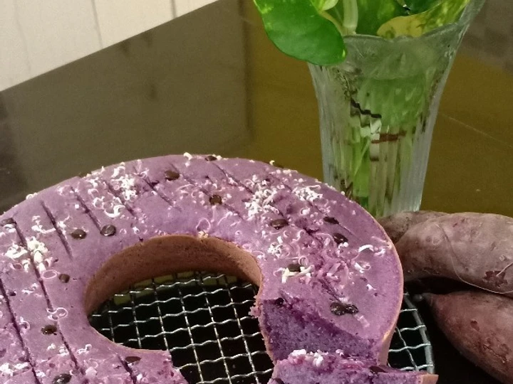 Cara Mudah Membuat Resep Bolu ubi ungu (taro cake) no sp no bp yang Enak Banget Anti Ribet, Sempurna