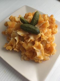 Krumplis tészta szaftosan recept fotója