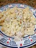 Radiatori con setas y salsa de cabrales