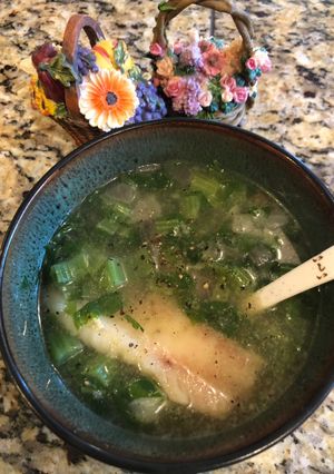 Hình của món Cá trắng nấu canh cải xanh.