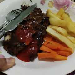 A picture of Chicken steak saos barbeque.
