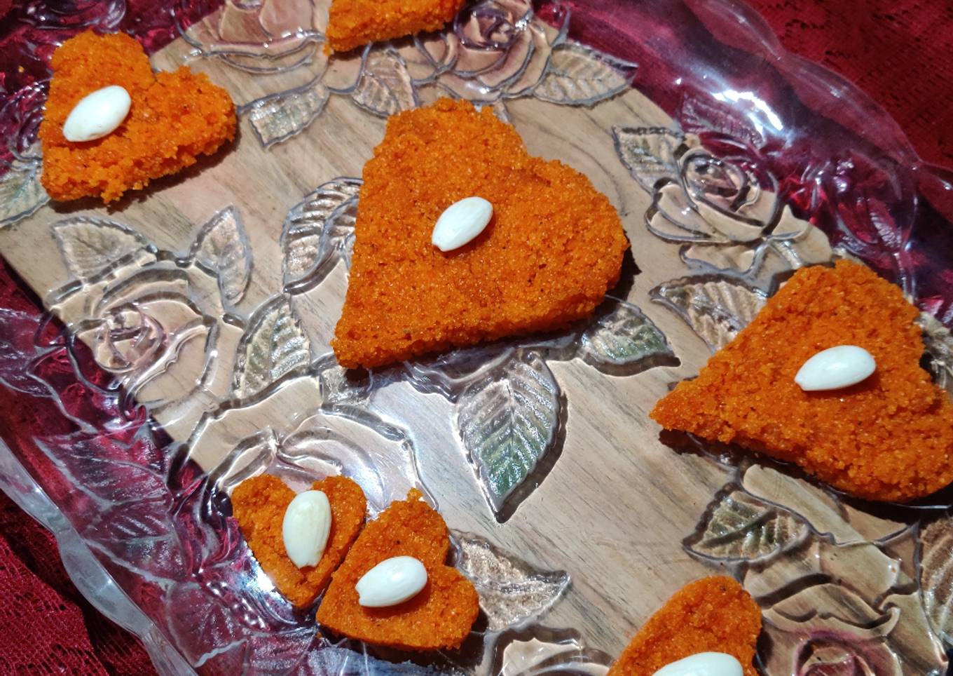 Valentine's Red Semolina Halwa