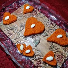 A picture of Valentine's Red Semolina Halwa.
