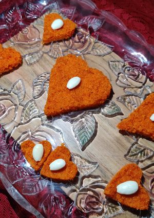A picture of Valentine's Red Semolina Halwa.