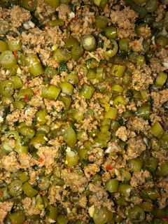 Una foto de Picadillo de vainicas y carne molida