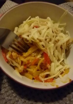 A picture of Butternut Squash and Bacon Spaghetti.