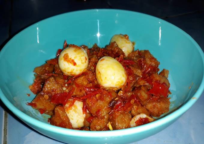 Balado kentang telur puyuh