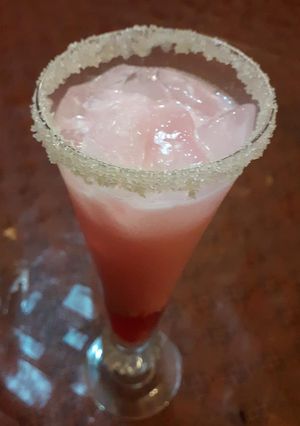 A picture of Team contest#peaches team#italian summer drink.