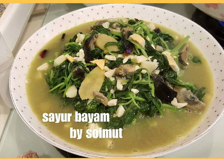 Sayur bayam telor hitam