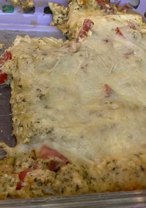 A picture of Creamy Pesto Chicken Lasagna.