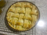 Una foto de tarta de manzana