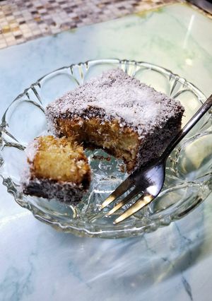 Φωτογραφία της συνταγής Lamington (Μικρά κέικ με επικάλυψη ινδοκάρυδου και γκανάζ σοκολάτας)🇦🇺