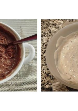 Una foto de Tazón proteico con bebida de soja o yogur a tu gusto