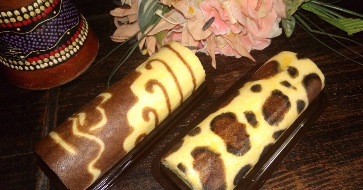 Cara Membuat Bolu Gulung Bermotif