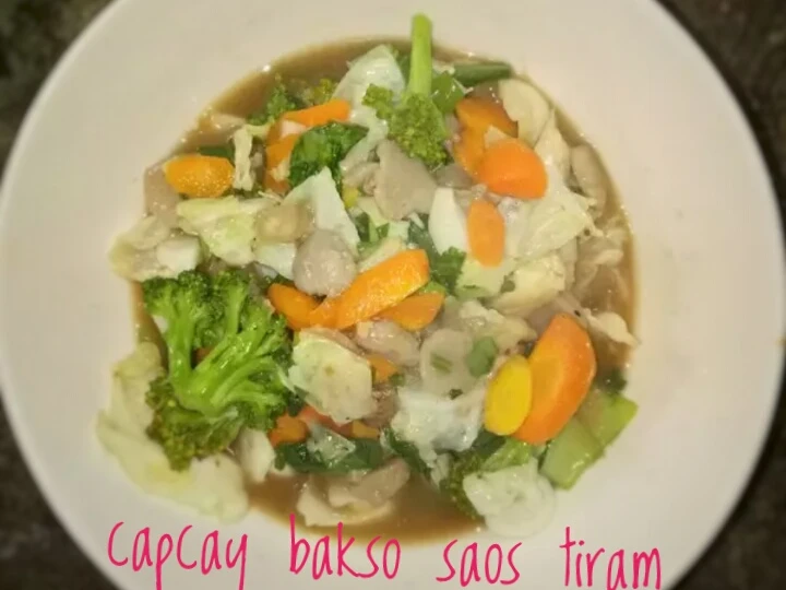 Langkah Gampang Membikin Resep Capcay bakso saos tiram yang Bisa Manjain Lidah Anti Ribet, Lezat Sekali