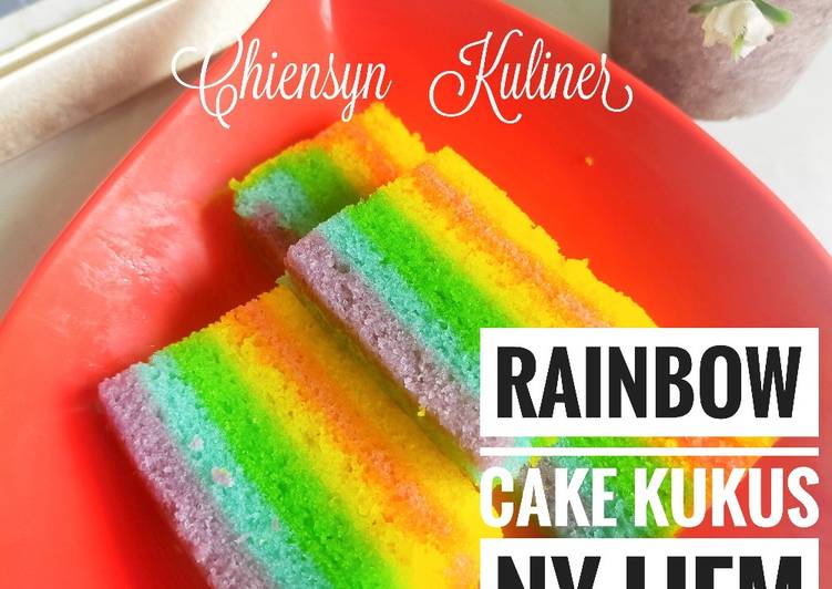 Resep Rainbow cake kukus ny Liem, Gampang Banget