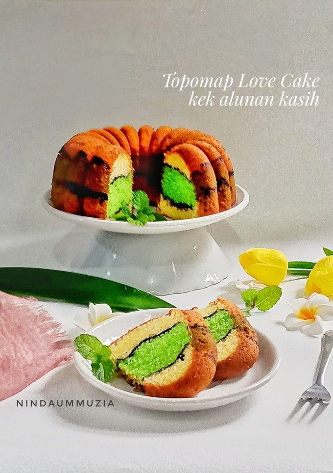 Foto resep Topo Map Love Cake/Kek Alunan Kasih