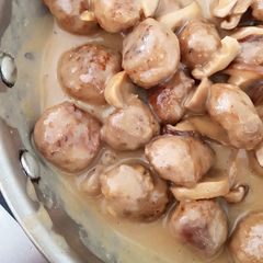 A picture of Homemade Meatballs in Creamy Sauce.