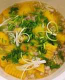 Canh khoai lang nấu thịt bằm
