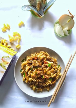 Foto resep Spiral Macaroni Kerang Saus Tiram
