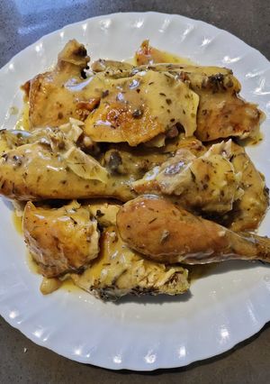 A picture of Bake Chicken with Sauce.
