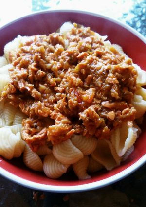 Una foto de Caracolitos con Salsa de Salchichas