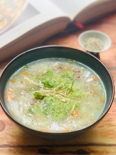 Hình của món Cháo Thịt Bò Cà Rốt Khoai Tây.