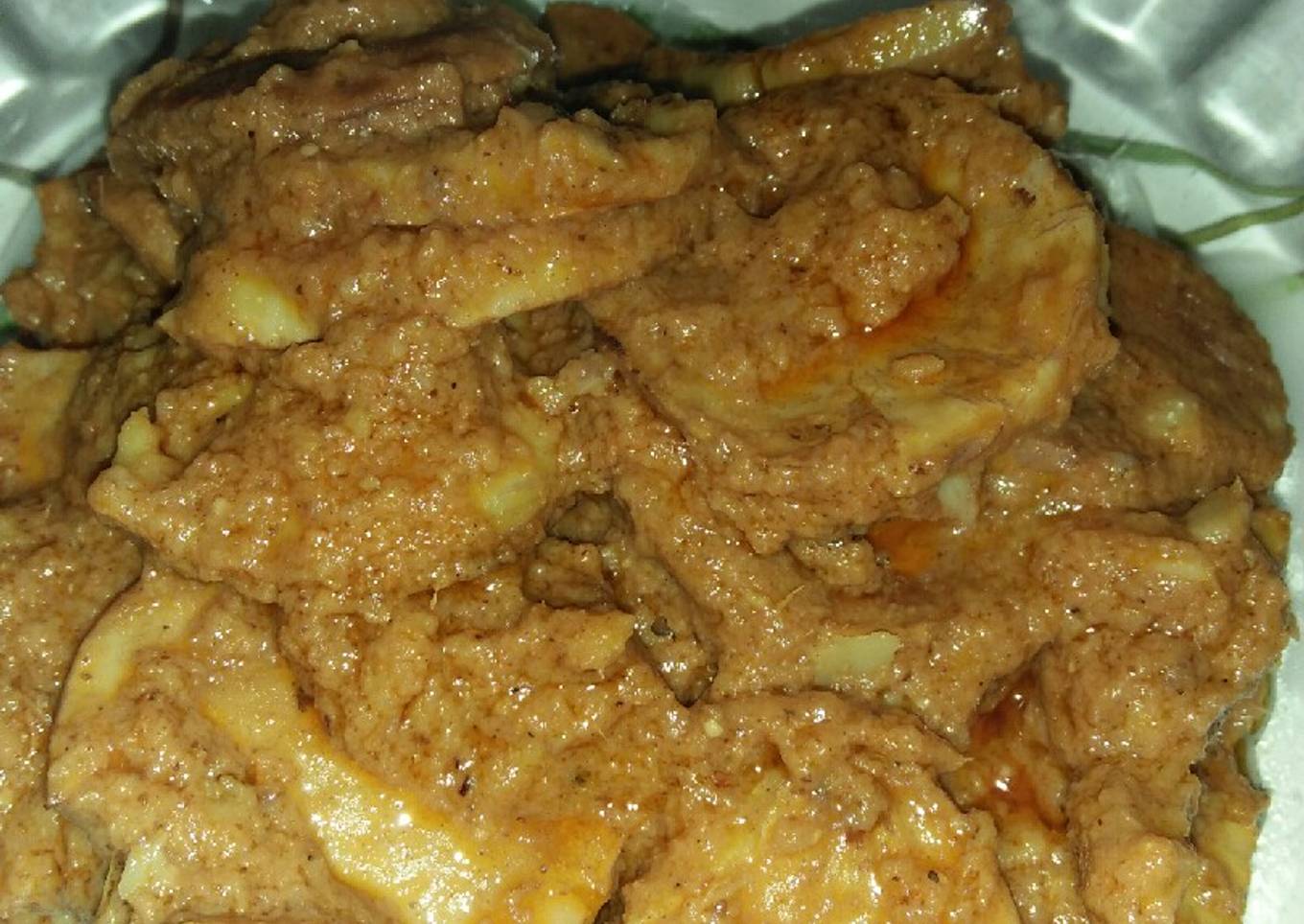 Rendang jengkol tanpa santan