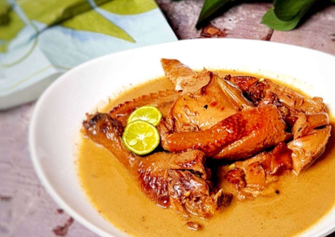 Ayam panggang kuah Santan