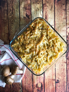 Foto de Massa gratinada com atum e cogumelos