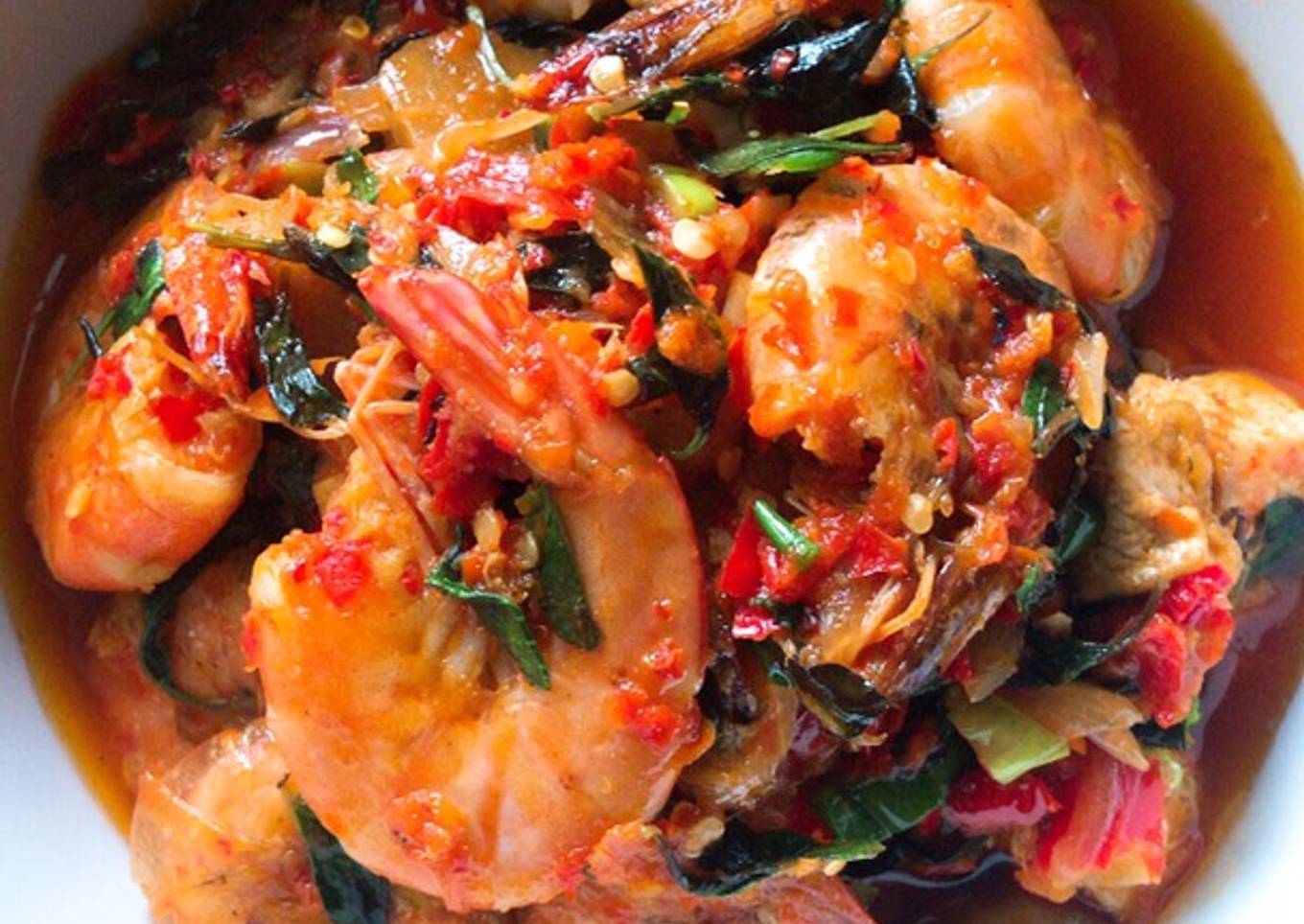 Rica-rica Udang Kemangi / Udang Balado / Sambal Goreng Udang