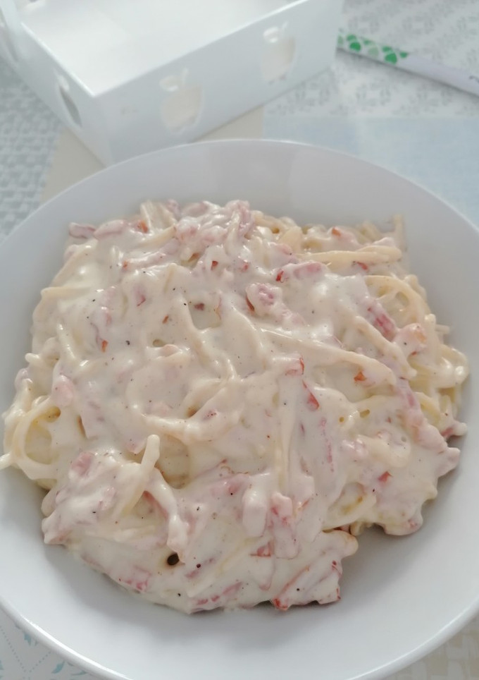 Una foto de Spaghetti a la carbonara