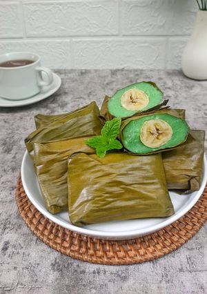 Foto resep Kue nagasari pandan kelapa