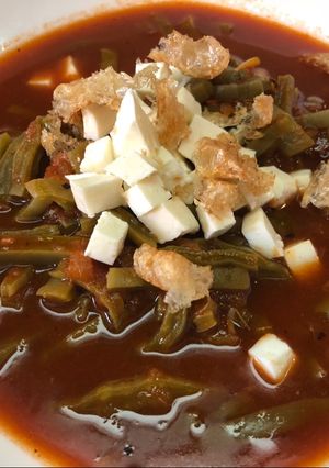 Una foto de Sopa de nopalitos Sonorense