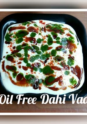 A picture of Oil free Dahi Vada.